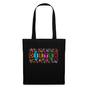 DIETER colourful cubes - Stoffbeutel - Schwarz - Vorne