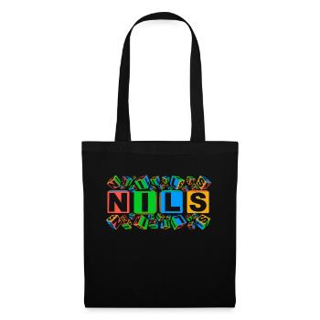NILS colourful cubes - Stoffbeutel - Schwarz - Vorne