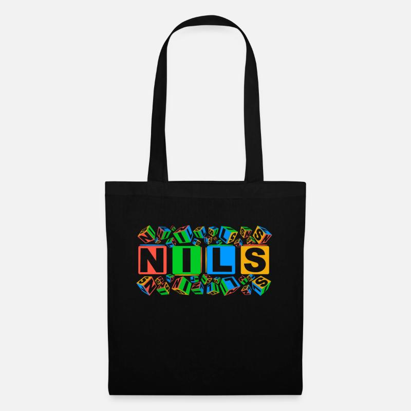 NILS colourful cubes - Stoffbeutel - Schwarz