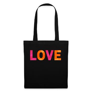 AMOUR. Une chemise, un mot. - Sac en tissu - noir - Devant