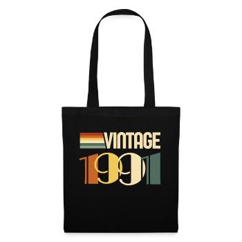Vintage 1991 - 1991 Anniversary Gift - Tote Bag - black - Front