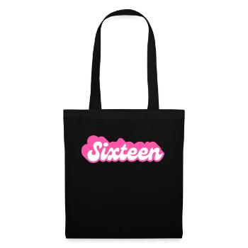 Sixteen Birthday - 16th Birthday Retro Rose - Tote Bag - black - Front