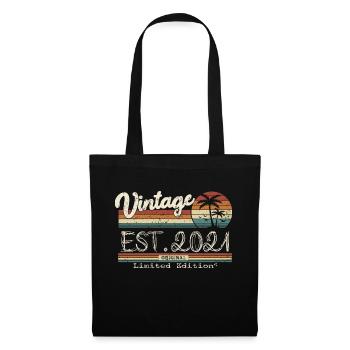 2021 né cadeau d’anniversaire vintage - Sac en tissu - noir - Devant