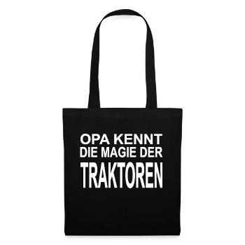 Traktor - Stoffbeutel - Schwarz - Vorne