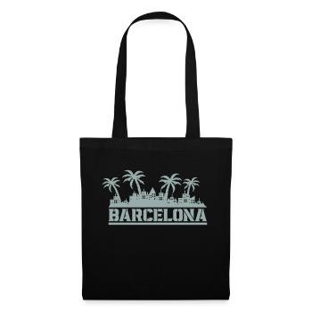 Ligne d’horizon de Barcelone - Sac en tissu - noir - Devant