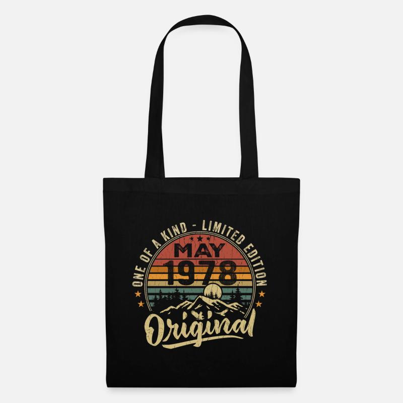 Mai 1978 Vintage Geburtstagsgeschenk Mai 1978 - Stoffbeutel - Schwarz