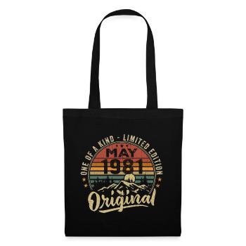 Mai 1981 Vintage Cadeau D’anniversaire Mai 1981 - Sac en tissu - noir - Devant