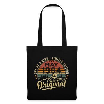 Mai 1984 Vintage Cadeau D’anniversaire Mai 1984 - Sac en tissu - noir - Devant