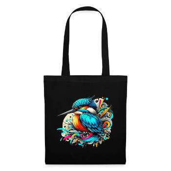 Martin-pêcheur - Sac en tissu - noir - Devant