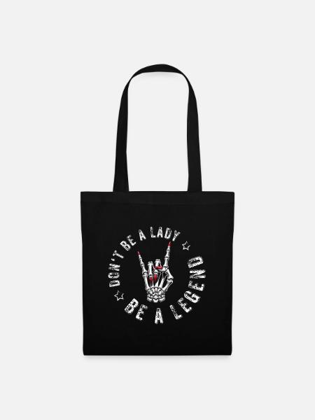 devils horns metal dont be a lady festival spruch - Stoffbeutel - Schwarz