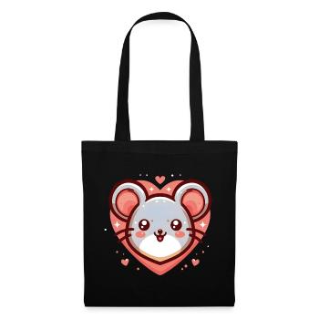 Mouse Heart - Tote Bag - black - Front