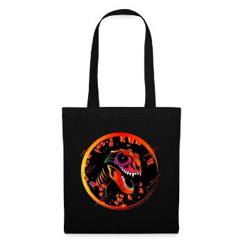 Colorful Dinosaur Skull Tyrannosaurus Rex Head - Tote Bag - black - Front