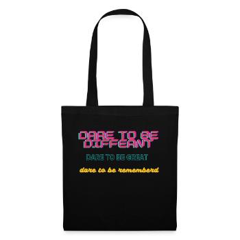 Dare to be different dare to be great - Sac en tissu - noir - Devant
