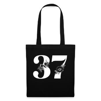 Number 37 Black Floral - 37th Floral Birthday - Tote Bag - black - Front