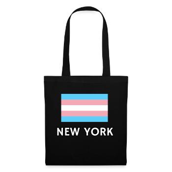 Trans Pride Flagge New York - Stoffbeutel - Schwarz - Vorne