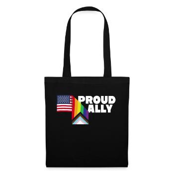Stolzer Verbündeter und stolzer Patriot USA Flagge LGBT Schwul - Stoffbeutel - Schwarz - Vorne