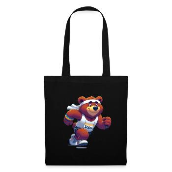 Cute Marathon Runner Bear - Stoffbeutel - Schwarz - Vorne