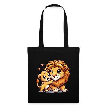 Loving Lion Parent with Child - Tote Bag - black - Front