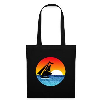 Boat and sunset - Tote Bag - black - Front