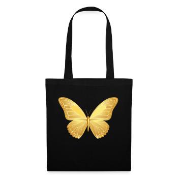 Golderner Schmetterling - Stoffbeutel - Schwarz - Vorne