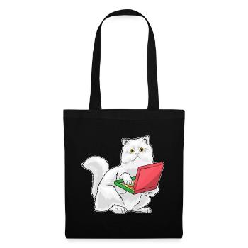Persische Katze Pizza - Stoffbeutel - Schwarz - Vorne