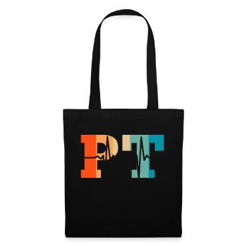 Battement de cœur rétro physical therapist - Sac en tissu - noir - Devant