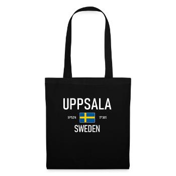Uppsala - Sweden - Sverige - Flag Coordinates - Tote Bag - black - Front