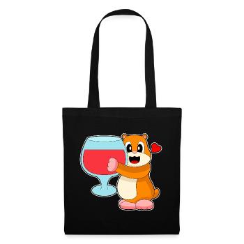 Hamster Red Wine - Tote Bag - black - Front