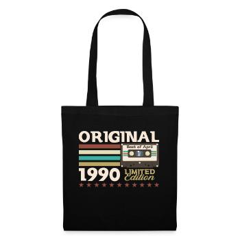 35ème anniversaire cadeau mari cassette avril 1990 - Sac en tissu - noir - Devant