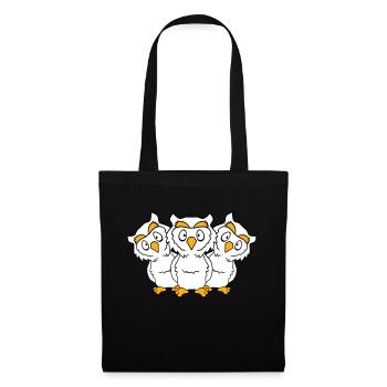 3 Owls Team Friends Party Crew Three Brothers Troop - Tote Bag - black - Front