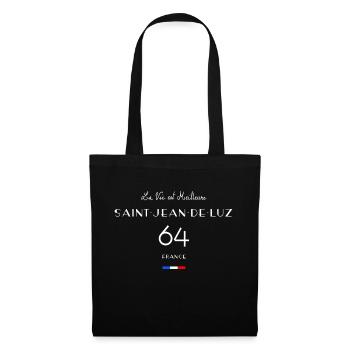 Saint Jean de Luz Pyrénées 64, Baskenland Frankreich - Stoffbeutel - Schwarz - Vorne