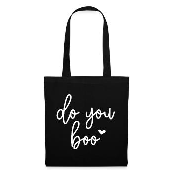 Boo citation inspirante avec le cœur - Sac en tissu - noir - Devant