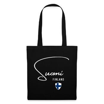 Ich liebe Finnland, minimalistisches, elegantes Design - Stoffbeutel - Schwarz - Vorne