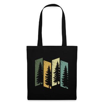 forêt nature arbres nature sauvage extérieur randonnée - Sac en tissu - noir - Devant