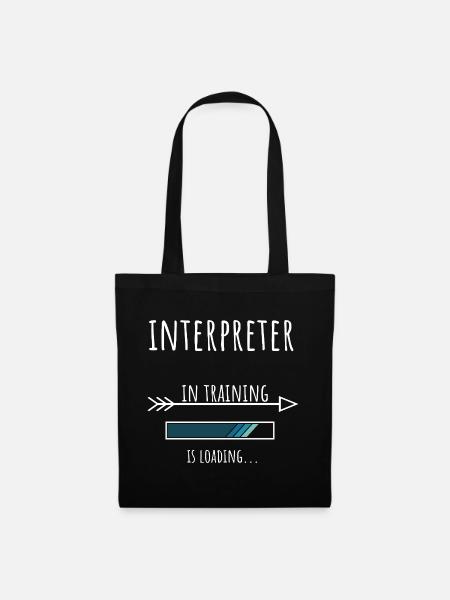 Interpreter Geschenk Beruf Ausbildung Dolmetscher - Stoffbeutel - Schwarz