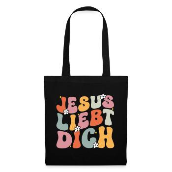 Jesus Liebt Dich Bibel Gott Christus Religious - Stoffbeutel - Schwarz - Vorne