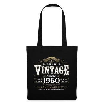 65e anniversaire Millésime Septembre Année 1960 - Sac en tissu - noir - Devant