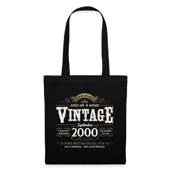 25th Birthday Vintage September 2000 - Tote Bag - black - Front
