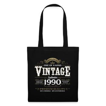 35e anniversaire Millésime Septembre Année 1990 - Sac en tissu - noir - Devant