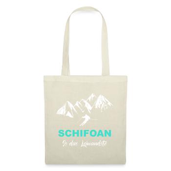 Skifahren is das Leiwandste - Stoffbeutel - Natur - Vorne