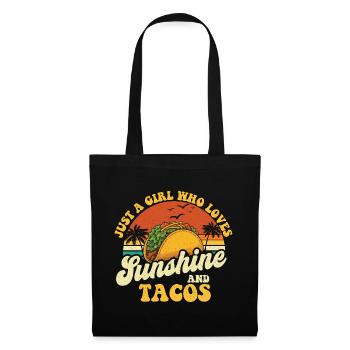 Juste une fille qui aime le soleil et les tacos - Sac en tissu - noir - Devant