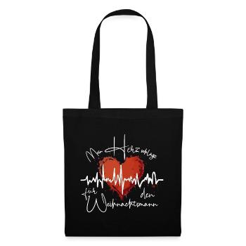 Heartbeat for Christmas Santa Claus - Tote Bag - black - Front