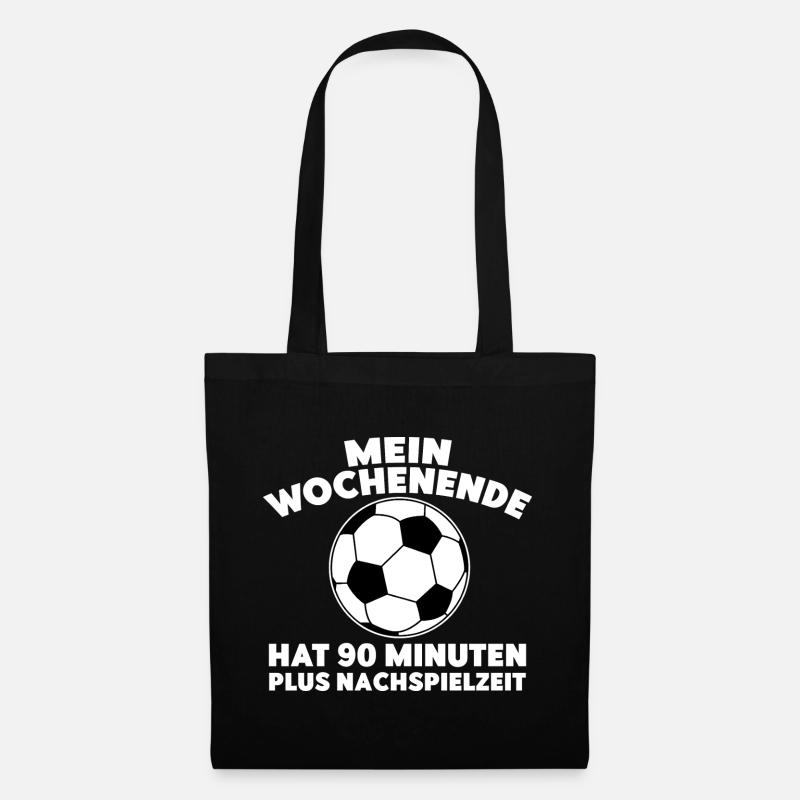 Mein Wochenende hat 90 Minuten plus Nachspielzeit - Stoffbeutel - Schwarz