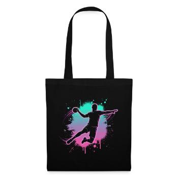 Handball Motiv für Handballer & Trainer Geschenk - Stoffbeutel - Schwarz - Vorne