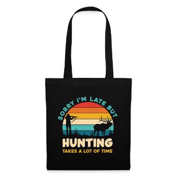 Désolé d’être en retard à la chasse au coucher de soleil rétro - Sac en tissu - noir - Devant