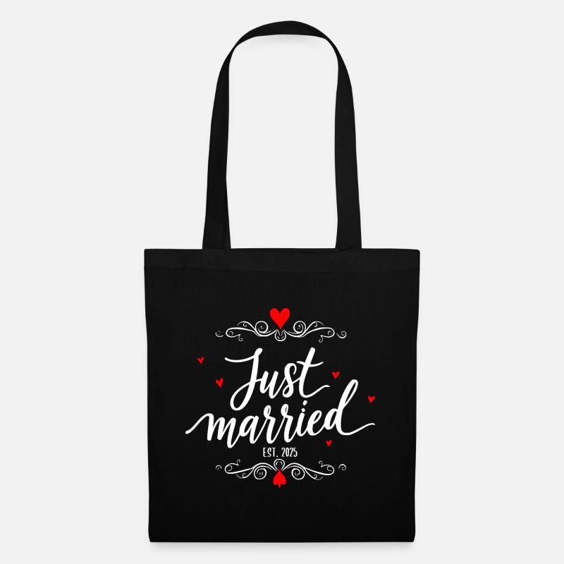 Just Married Wedding Design - Tote Bag - black