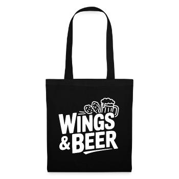 Ailes et bière - Sac en tissu - noir - Devant