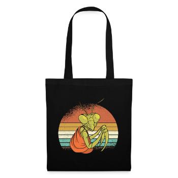 Mantis dans un coucher de soleil rétro - Sac en tissu - noir - Devant