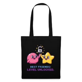 Best Friends BFF Pixel Gaming Level Up - Tote Bag - black - Front