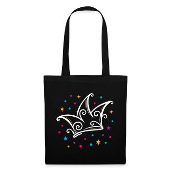 Casquette de fou de carnaval moderne avec étoiles et confettis - Sac en tissu - noir - Devant